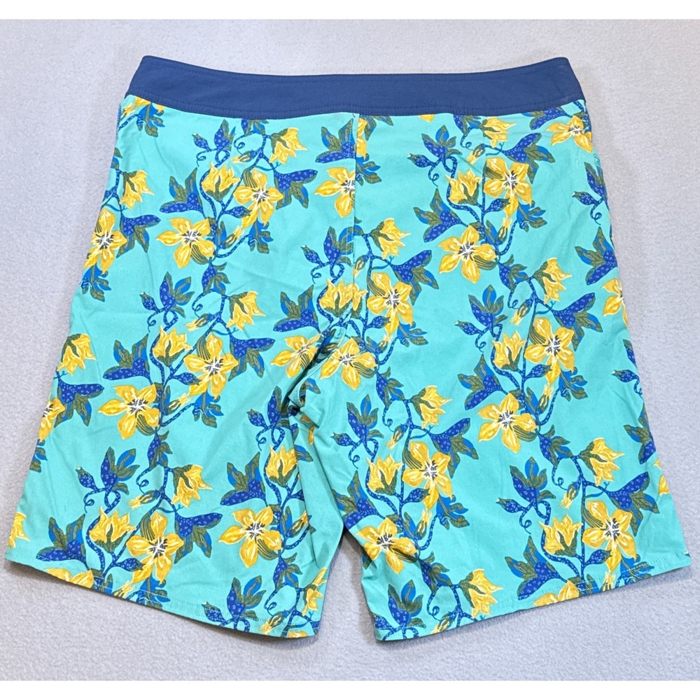 PATAGONIA Stretch Wavefarer Boardshorts 21" Mens 36 Blue Floral Swim Trunks - Picture 3 of 11
